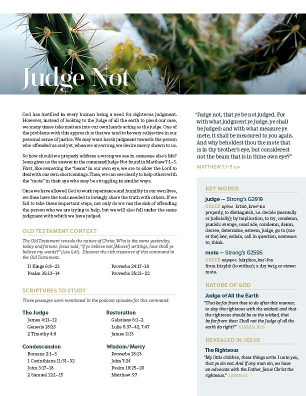 Lay Up Treasures - Podcast Study Guide